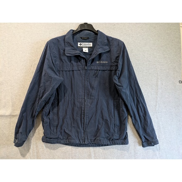 Columbia Windbreaker Jacket Men's‎ Large Blue Full Zip Omni Shield Outdoor Coat - Picture 1 of 16